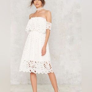 Nasty gal dee off the shoulder white dress